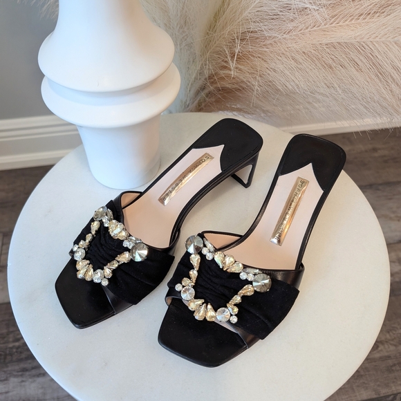 Sophia Webster Black and Gold Heels - Picture 1 of 8